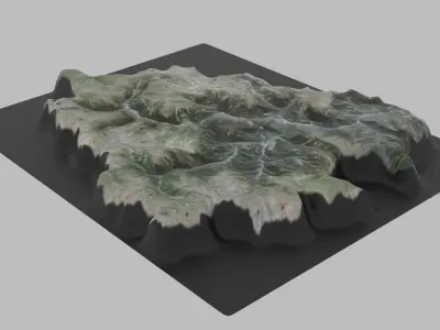 Andorra Map Low-poly 3D model