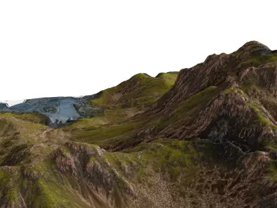 Mountain terrain with Rivers 3D model