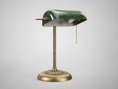 Vintage Banker Lamp - Retro Office Lamp AAA Game Ready Low-poly 3D model