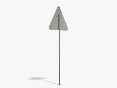 Uneven Road Sign Low-poly 3D model