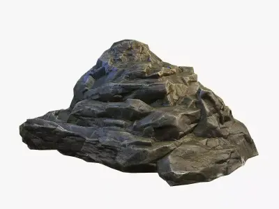 Mossy Boulder 2 Low-poly 3D model