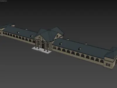 Classic Estate 3D Model with Arched Windows 3D model