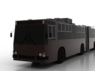 Trolleybus JUMZ-T3K Low Low-poly 3D model