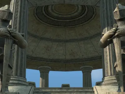 Tomb of Veteran Warrior Low-poly 3D model