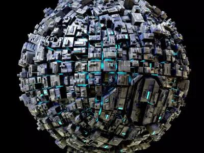 Borg Space Station Sphere Mothership Planet  Low-poly 3D model