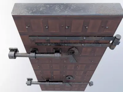 Old Bolted Door Low-poly 3D model