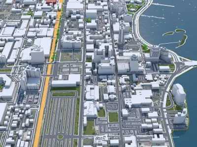 West Palm Beach Florida USA Low-poly 3D model