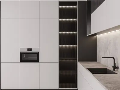 firestkitchen modern kitchen with cabinets 3D model