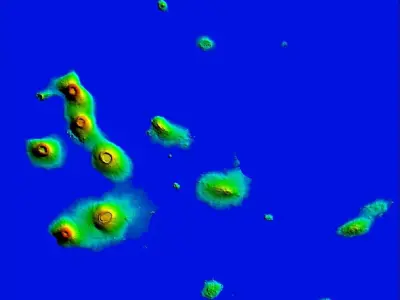 3D terrain topographic model of Galapagos islands  3D print model