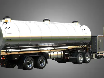 57P Truck with Tanker Trailer 3D model