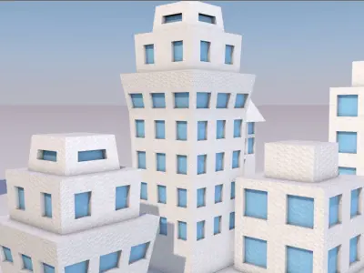 Origami Buildings 3D model