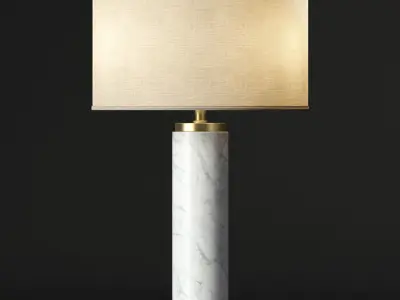 CYLINDRICAL COLUMN MARBLE TABLE LAMP 3D model