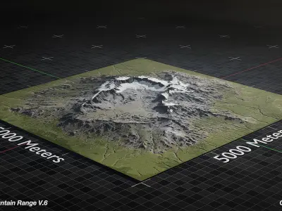 Volcano Mountain Range Version 6 3D model