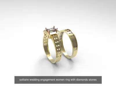 50 solitaire engagement ring for women  3D Model Pack