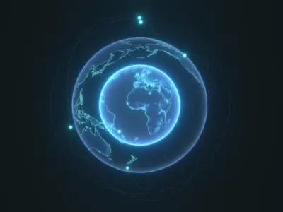 Animated Hologram Planet Earth No 7 Sci-Fi 3D Model Low-poly 3D model