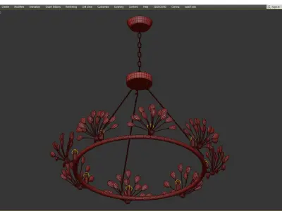  Zinnia Crystal Chandelier Low-poly 3D model