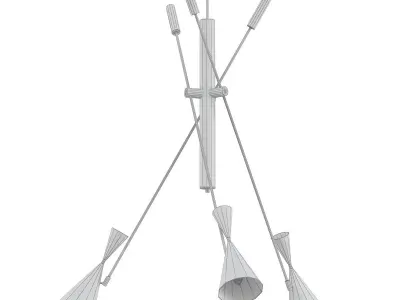 InscapesDesign modern chandelier with gold accents 3D model