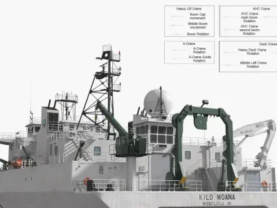  US Navy Kilo Moana Oceanographic Research Vessel Rigged 