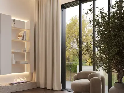 Cozy Bedroom interior scene 3D model 3D model