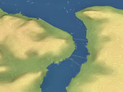 Istanbul - Topography Terrain Low-poly 3D model