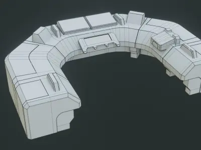 Sci-Fi Control Panel - Low poly - PBR - Game ready Low-poly 3D model
