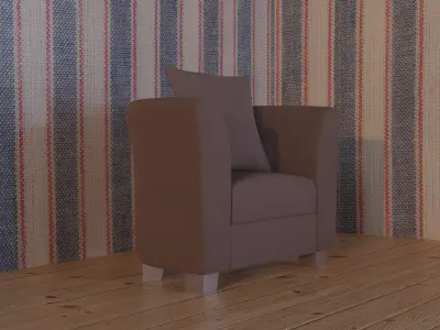 Modern Sofa 3D Model  PBR Textured  Low-Poly  Realistic Low-poly 3D model