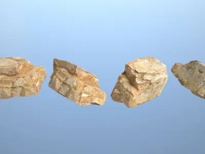 6 Modular Cliff Rocks - 240814 Low-poly 3D model