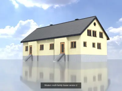 Modern multi-family house all versions 3D Model Pack