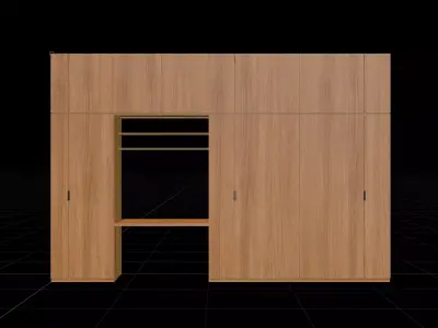 Wood Wardrobe For Bedroom Interior 3D model