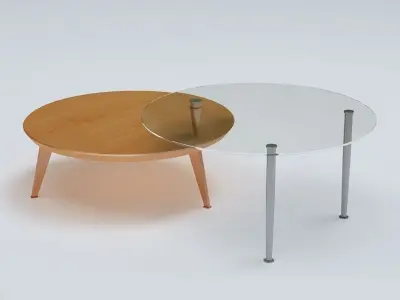 Round End Cocktail Table 3D model
