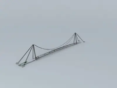 Suspension bridge Martinska Ves Low-poly 3D model