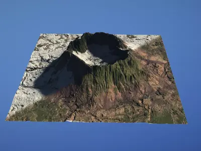 Landscape Environment Volcano Snow 07 Low-poly 3D model