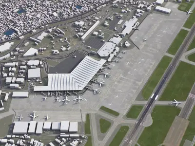 Kolkata - Airport - CCU Low-poly 3D model