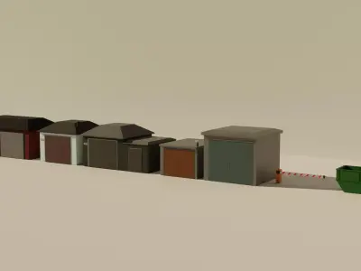 Low poly garage pack Free low-poly 3D model