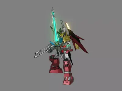 Attacker Gundam 2 A 3D model