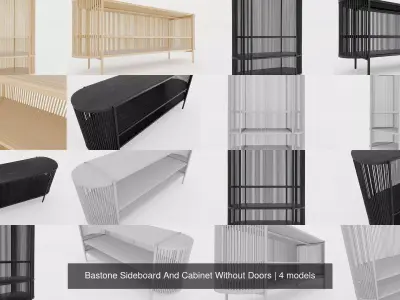 Bastone Sideboard And Cabinet Without Doors 3D Model Pack