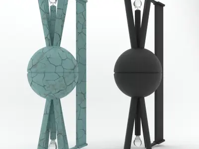 TURQUOISE WALL LAMP Low-poly 3D model