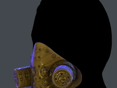 Gas mask helmet 3d model scifi Low-poly Low-poly  Low-poly 3D model get