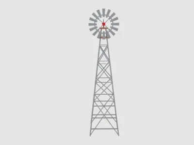  Wind Pump Nevadan Dessert  Low-poly 3D model