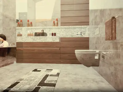 MINIMAL AND MODERN PARAMETRIC BATHROOM DESIGN 3D model