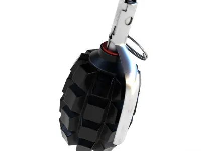 Grenade F1 Fuse with Keyboard Buttons  Low-poly 3D model