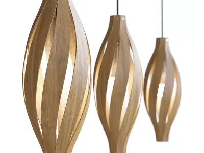 Wooden Hanging Lamp 3D model purchase