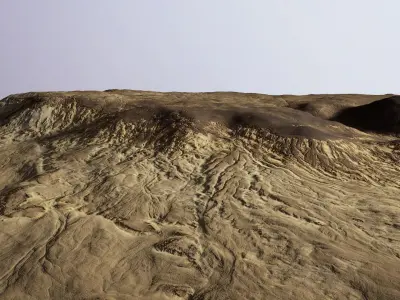 Desert Mountain Africa Landscape  DunesPBR Low Poly 02 Low-poly 3D model