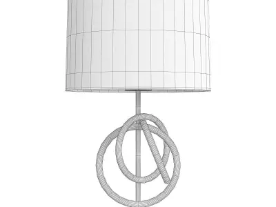 Decorative Polished Nickel Table Lamp With White Fabric Shade Low-poly 3D model