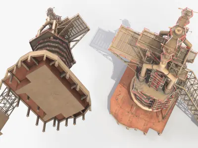  Vertical Iron Blast Furnace with Support Frame 