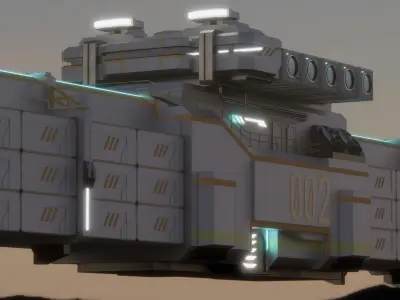 Sci-fi Cargo Airship 002 3D model