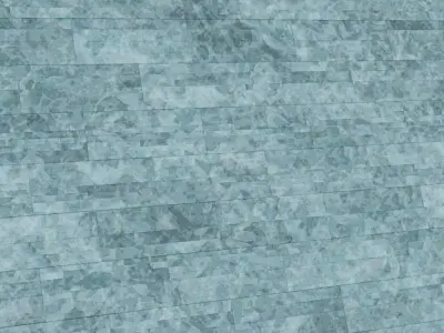 Teal Art Deco Fan Scale Mosaic Tiles PBR Seamless Texture