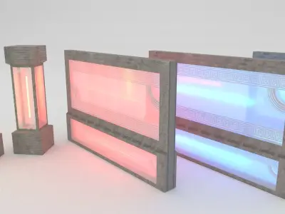 Neon Architecture Wall and Column 3D model