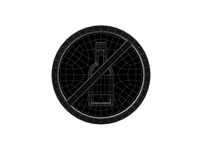 Prohibited Alcohol Symbol V1 004 Low-poly 3D model
