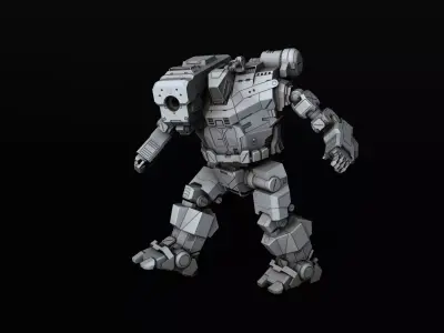 Hunchback humanoid robot 3D print model